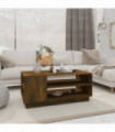 vidaXL Coffee Table Smoked Oak 102x55x43 cm Engineered Wood
