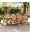 vidaXL Folding Garden Chairs 8 pcs Solid Wood Acacia and Textilene
