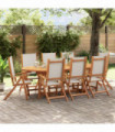 vidaXL Folding Garden Chairs 8 pcs Solid Wood Acacia and Textilene