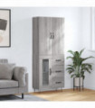 vidaXL Highboard Grey Sonoma 69.5x34x180 cm Engineered Wood