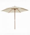 Wooden Garden Parasol 2.5m Cream Patio Sun Umbrella