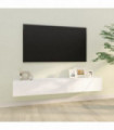 Wall TV Cabinets 2 pcs White 100x30x30 cm Engineered Wood