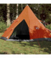 vidaXL Camping Tent Tipi 4-Person Orange Waterproof