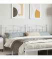 vidaXL Metal Headboard White 193 cm