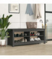 Shoe Bench Grey 110x38x45.5 cm Solid Wood Pine
