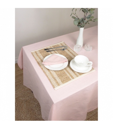 Avon 100% Cotton 240x140cm Blush Tablecloth