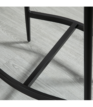 Breakfast Bar Stools Set of 2 Grey Upholstered Barstools w/ Curved Seat