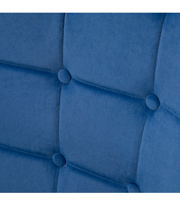 HOMCOM Button Tufted Armchair with Footstool and Gold Tone Steel Legs Dark Blue