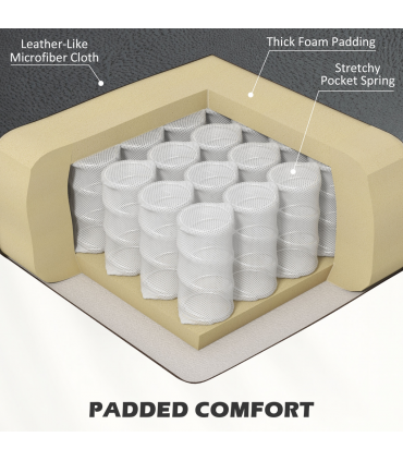 HOMCOM Button Tufted Microfibre Cloth Recliner Armchair for Living Room, Grey