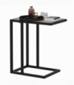 HOMCOM C Shape Side Table w/ Marble-Effect Top, Grey