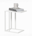 HOMCOM C Shape Side Table w/ Wood-Effect Top, White
