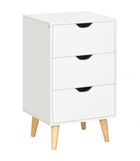 Chest of Drawers - White particle 3 Drawer Unit Storage Bedroom Living Room