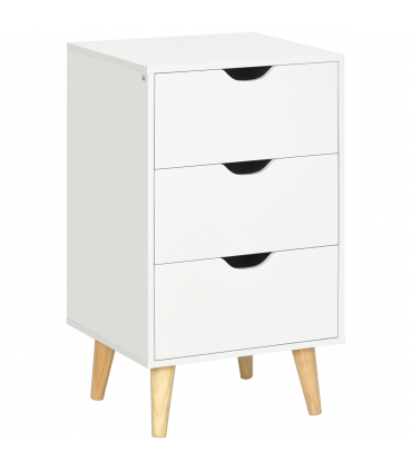 Chest of Drawers - White particle 3 Drawer Unit Storage Bedroom Living Room