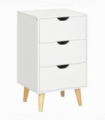 Chest of Drawers - White particle 3 Drawer Unit Storage Bedroom Living Room