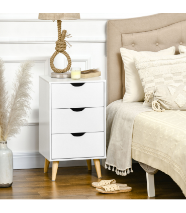 Chest of Drawers - White particle 3 Drawer Unit Storage Bedroom Living Room