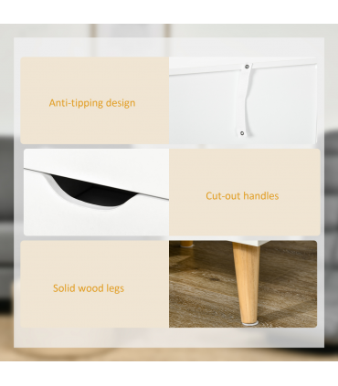 Chest of Drawers - White particle 3 Drawer Unit Storage Bedroom Living Room