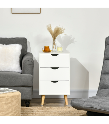 Chest of Drawers - White particle 3 Drawer Unit Storage Bedroom Living Room
