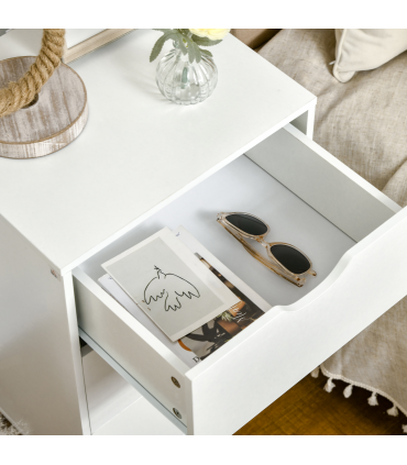 Chest of Drawers - White particle 3 Drawer Unit Storage Bedroom Living Room