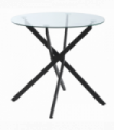 Side Table Black Glass Metal 80x80x75cm 0.7cm 5kg Clear Glass Top Modern