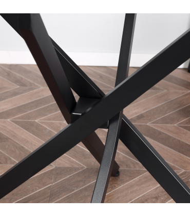 Side Table Black Glass Metal 80x80x75cm 0.7cm 5kg Clear Glass Top Modern