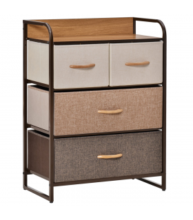 Fabric Chest of Drawers Multi-colored 78.5H x 58W x 29Dcm Solid Metal Frame