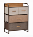 Fabric Chest of Drawers Multi-colored 78.5H x 58W x 29Dcm Solid Metal Frame