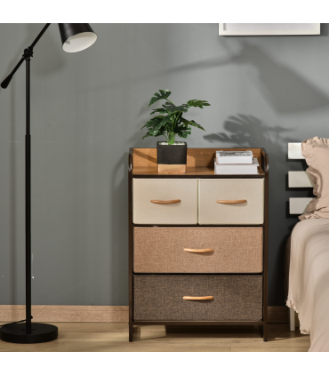 Fabric Chest of Drawers Multi-colored 78.5H x 58W x 29Dcm Solid Metal Frame