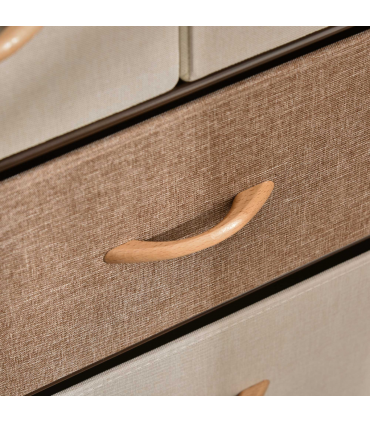 HOMCOM Closet Dresser, Dresser Tower With 5 Linen Fabric Drawers Steel Frame