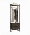 HOMCOM Clothes Hanging Rail with 3 Fabric Drawers Storage Shelves for Hallway