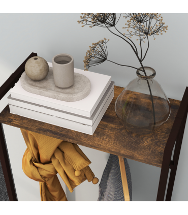 HOMCOM Clothes Hanging Rail with 3 Fabric Drawers Storage Shelves for Hallway