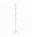 HOMCOM Coat Rack Bamboo Coat Stand with 8 Hooks for Handbags, White