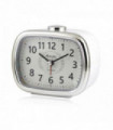 Ravel Mid sized Bedside Quartz Alarm Clock - White / Silver RC042.4C