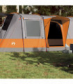 vidaXL Camping Tent Tunnel 4-Person Grey and Orange Waterproof
