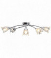 vidaXL Ceiling Lamp with Transparent Glass Shades for 5 E14 Bulbs Tulip