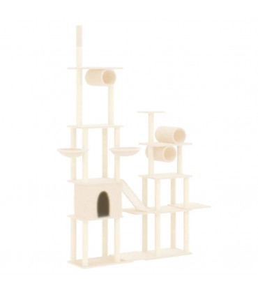 Cat Tree with Sisal Scratching Posts Cream 279 cm