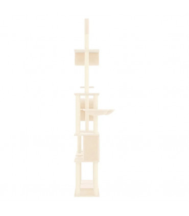 Cat Tree with Sisal Scratching Posts Cream 279 cm