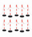 vidaXL Chain Post Set with 10 m Plastic Chain