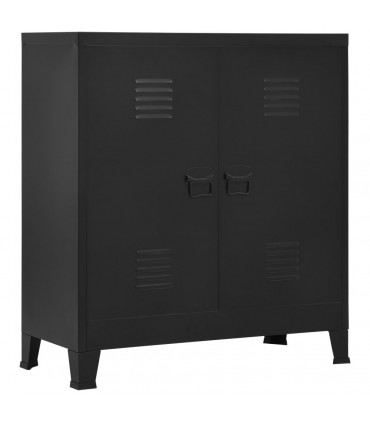 Filing Cabinet Industrial Black 90x40x100 cm Steel