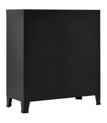 Filing Cabinet Industrial Black 90x40x100 cm Steel