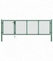 vidaXL Garden Gate Steel 350x100 cm Green