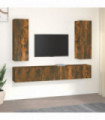 5 Piece TV Cabinet Set Smoked Oak Engineered Wood