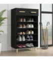 Shoe Cabinet Black 60x35x105 cm Engineered Wood