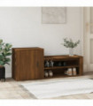 Shoe Cabinet Brown Oak 130x35x54 cm Engineered Wood