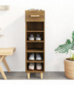 Shoe Cabinet Brown Oak 30x35x105 cm Engineered Wood