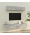 vidaXL 4 Piece TV Cabinet Set Concrete Grey Engineered Wood
