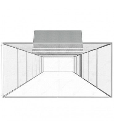 Chicken Coop 14x2x2 m Galvanised Steel