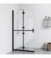 vidaXL Foldable Walk-in Shower Wall Transparent ESG Glass 90x190 cm