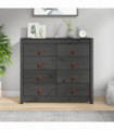 Side Cabinet Grey 100x40x90 cm Solid Wood Pine