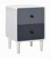 Side Cabinet Nightstand Home Organizer with 2 Storage Drawer Unit