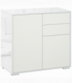 Side Cabinet with 2 Door Cabinet and 2 Drawer for Home Office White